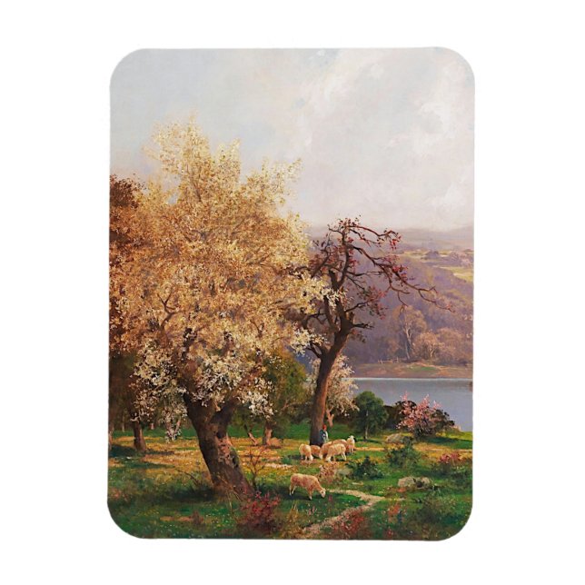 Eine Landschaft im Frühling durch Adolf Kaufmann Magnet (Vertikal)