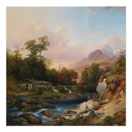 Eine Landschaft mit einer Schmiede Poster