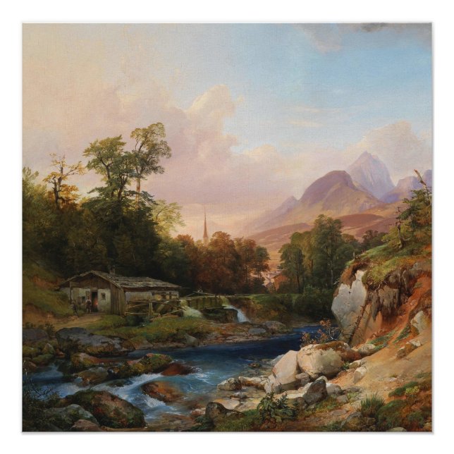 Eine Landschaft mit einer Schmiede Poster (Vorderseite)