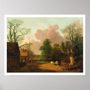Eine Landschaft mit Figuren, landwirtschaftlichen  Poster