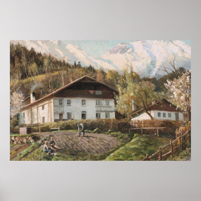 Eine Landschaft mit rosa Licht | Landschaft Poster (Vorne)