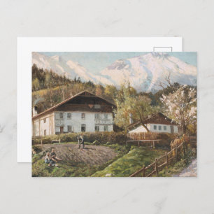 Eine Landschaft mit rosa Licht   Landschaft Postkarte