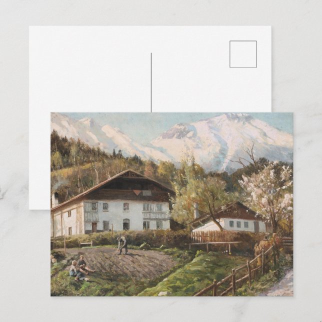 Eine Landschaft mit rosa Licht | Landschaft Postkarte (Vorne/Hinten)