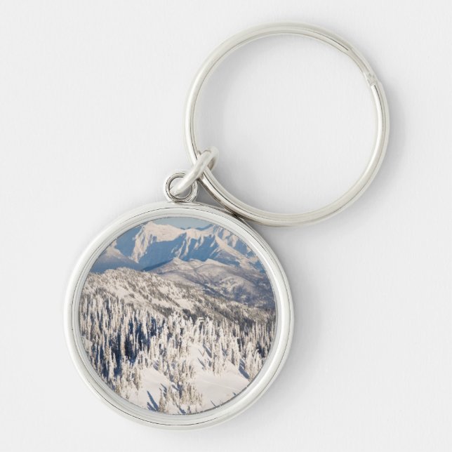 Eine landschaftliche Ansicht von Snowybergen und Schlüsselanhänger (Vorne)