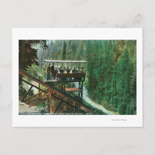 Eine Landschaftliche Eisenbahn am Ufer des Sacrame Postkarte (Vorderseite)