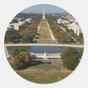 Eine Landschaftsansicht von Washington DC Runder Aufkleber