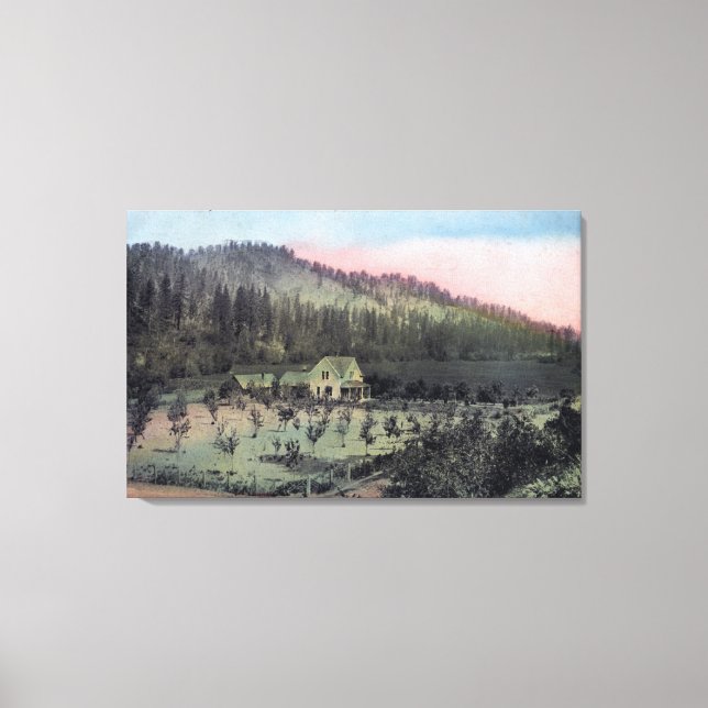 Eine Landwohnsitzlandschaft Leinwanddruck (Vorderseite)