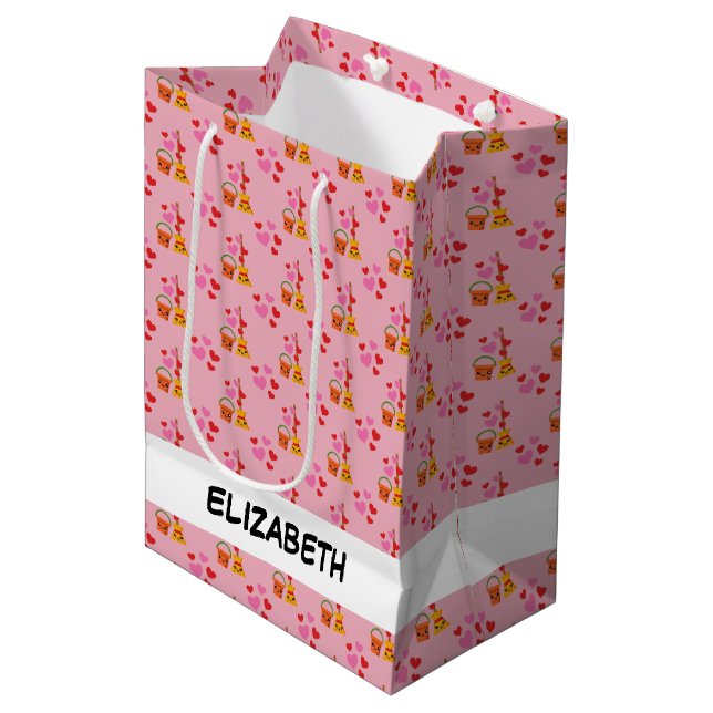 Eine lange Liebe, die Muster herbeiführt Mittlere Geschenktüte (Vorderseite Schrägansicht)