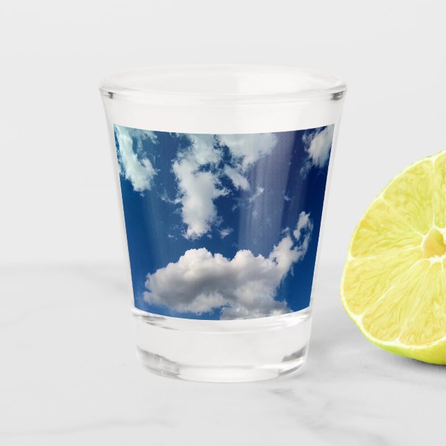 Eine lange weiche Wolke Schnapsglas (Vorderseite)