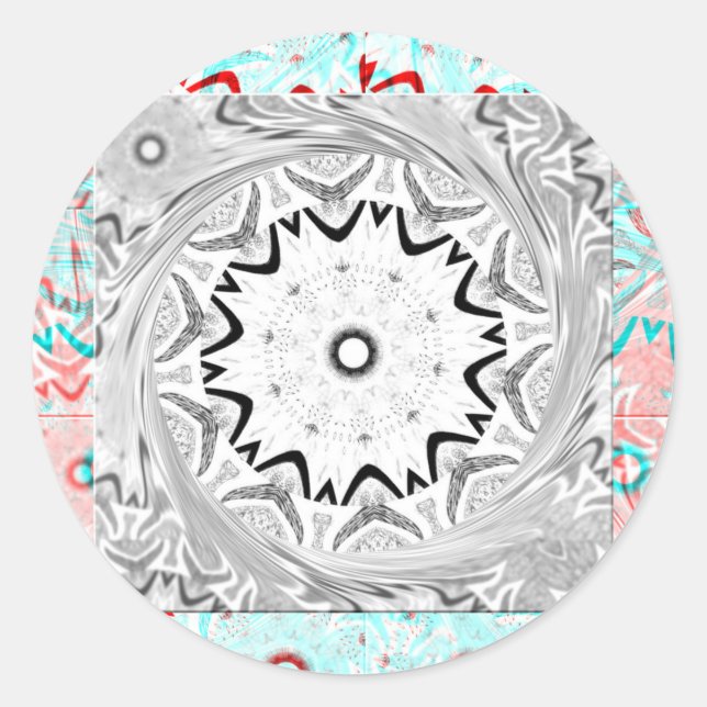 Eine lebendige afrikanische Kultur: Eine rosa und  Runder Aufkleber (Vorderseite)