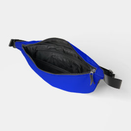 Eine lebendige blaue Bauchtasche mit schwarzem Rei