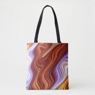 Eine lebendige, bunte, groovige Stofftasche mit Mu