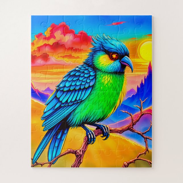 Eine lebendige, fantastische Vogelkinderin Puzzle (Vertikal)