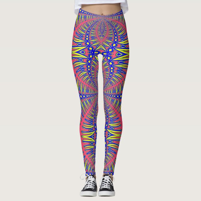 Eine lebendige, farbenfrohe Leggings "Ratti_Creati (Vorderseite)