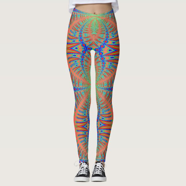 Eine lebendige, farbenfrohe Leggings "Ratti_Creati (Vorderseite)