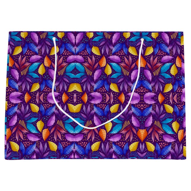 Eine lebendige Geschenktasche mit farbenfrohem Sch Große Geschenktüte (Vorderseite)