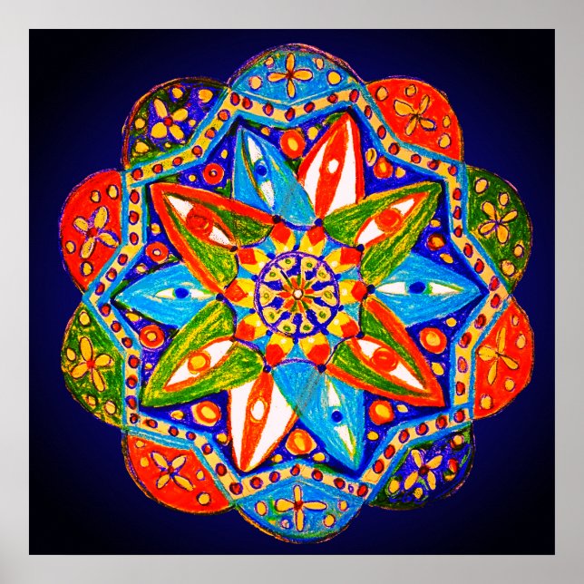 Eine lebendige Mandala Poster (Vorne)