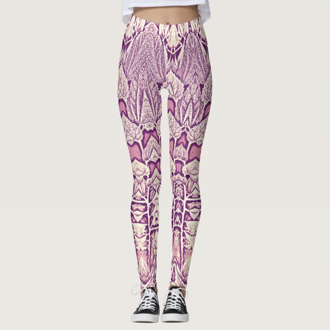 Eine lebendige rosa Textur "Ratti_Creative_Arts" Leggings (Vorderseite)