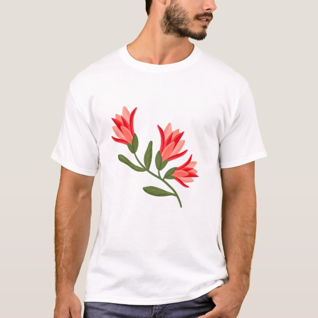 Eine lebendige rote Blume Illustration: Ein Atembe T-Shirt (Vorderseite)