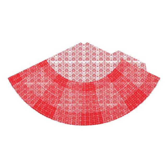 Eine lebendige rote Rose mit sanften Abfällen, die Partyhütchen (Vorderseite)