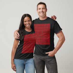 Eine lebendige rote Rose mit sanften Abfällen, die T-Shirt