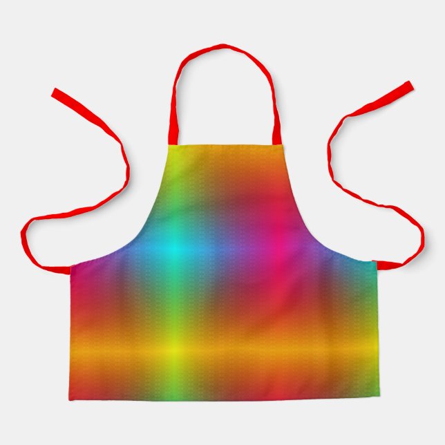 Eine lebendige Schürze mit einem Regenbogen-Verlau (Vorderseite)