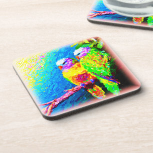 Eine lebendige und fröhliche Regenbogenvögel. Jetz Getränkeuntersetzer