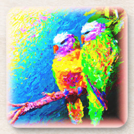 Eine lebendige und fröhliche Regenbogenvögel. Jetz Getränkeuntersetzer