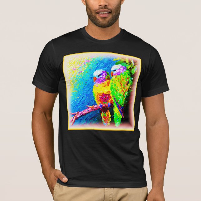 Eine lebendige und fröhliche Regenbogenvögel. Jetz T-Shirt (Vorderseite)