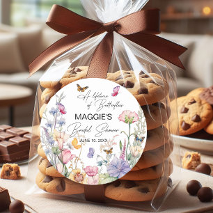 Eine Lebenslange Liebe zu Schmetterlingen Wildblum Runder Aufkleber