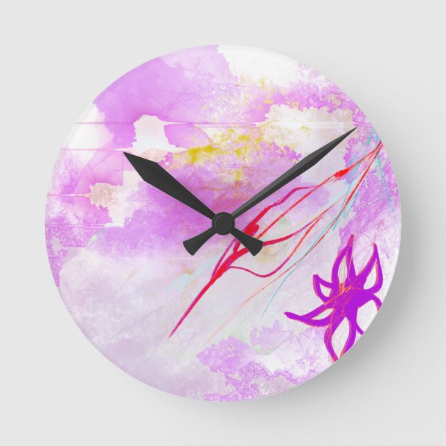 Eine lebhafte Abstraktion Runde Wanduhr (Vorderseite)