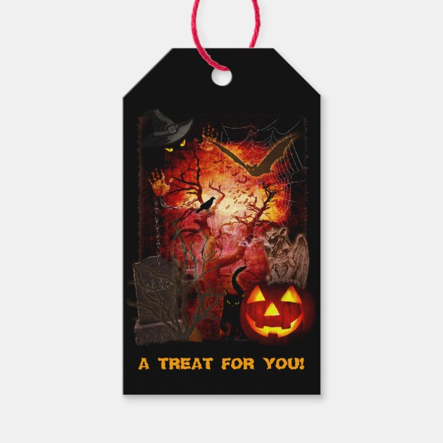 Eine Leckerei für euch Halloween-Geschenktag Geschenkanhänger (Vorderseite)