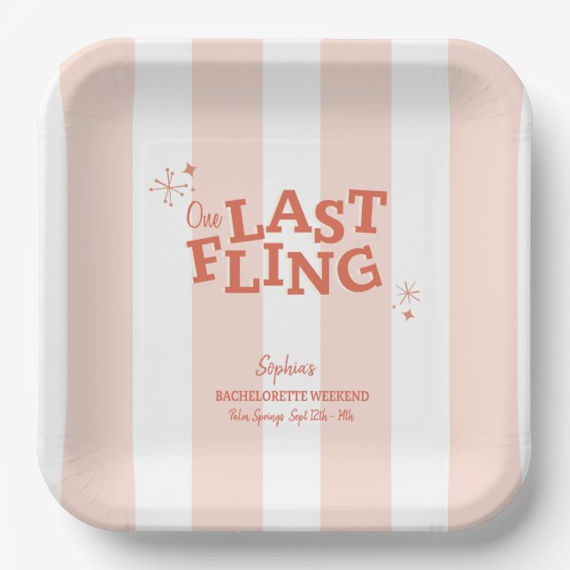 Eine letzte Fling-Bachelorette Pappteller (Vorderseite)