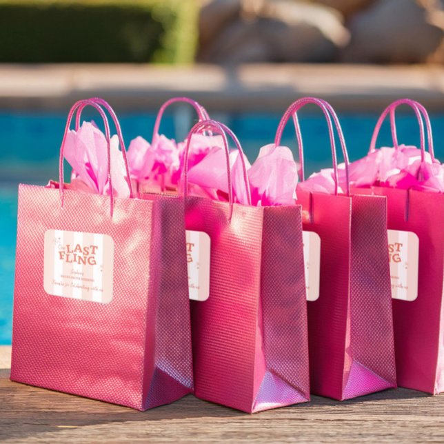 Eine letzte Fling-Bachelorette Quadratischer Aufkleber (Von Creator hochgeladen)