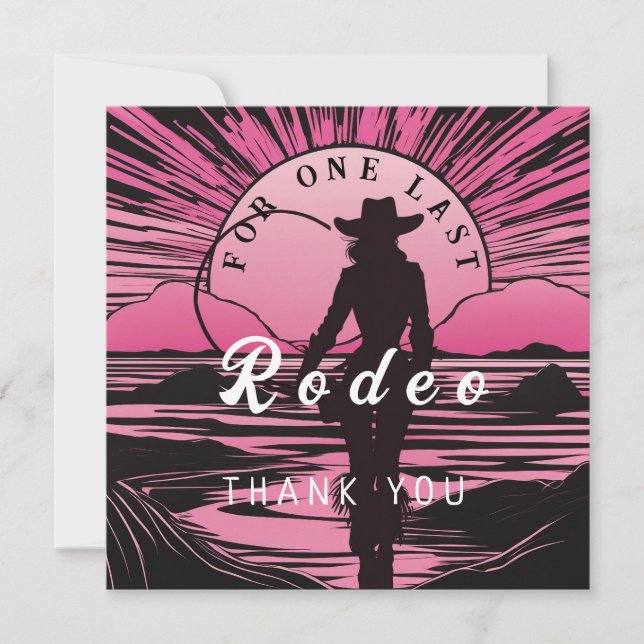 Eine letzte Rodeo Bachelorette Dankeskarte (Vorderseite)