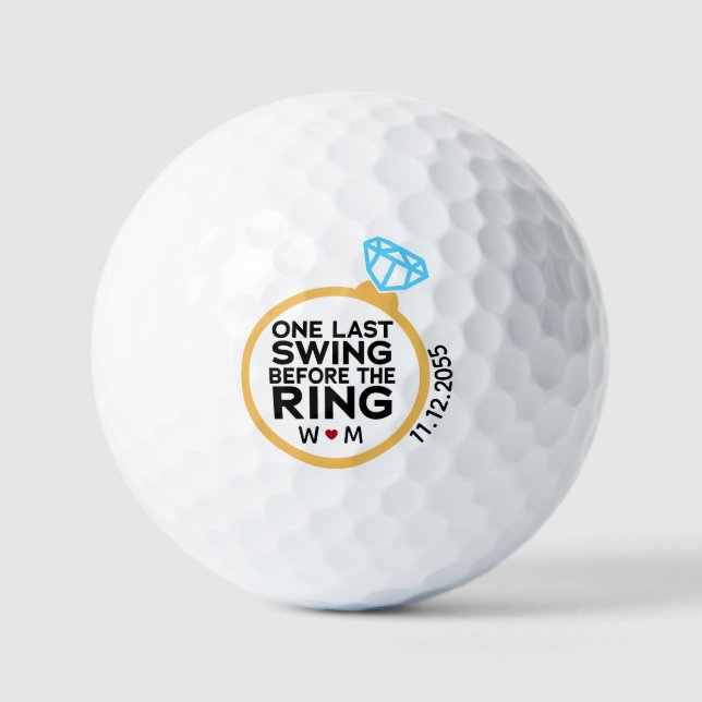 Eine letzte Swing vor dem Ring - Bachelor Party Golfball (Vorderseite)