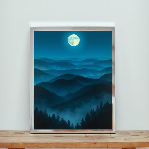 eine leuchtende Vollmondleuchte Poster