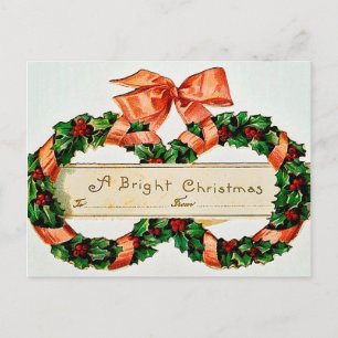 Eine leuchtende Weihnachten Vintage-Feiertagspostk