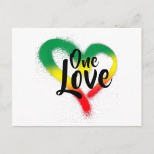 Eine Liebe, ein Herz Reggae Vibes Feiertagspostkarte
