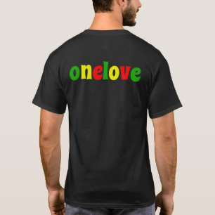 Eine Liebe farbige Rasta Colors Typografie T-Shirt