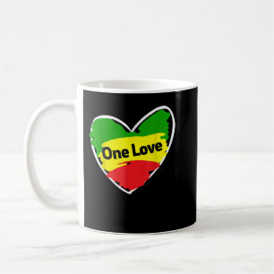 Eine Liebe Herz jamaikanische Flagge Kaffeetasse