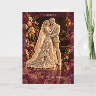 Eine Liebe in Stein gemeißelt | Marmor-Hochzeitspa Karte