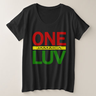 Eine Liebe Jamaica Red Gold Green Große Größe T-Shirt