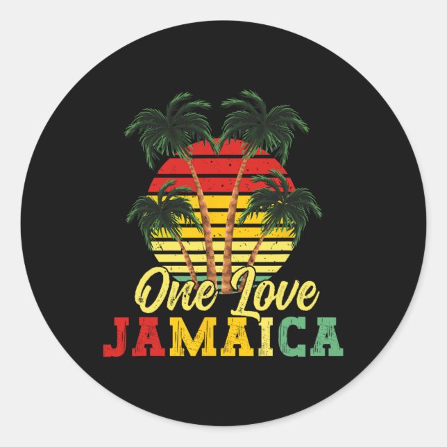 Eine Liebe Jamaica Sommerurlaub Familie Jamaika R Runder Aufkleber (Vorderseite)