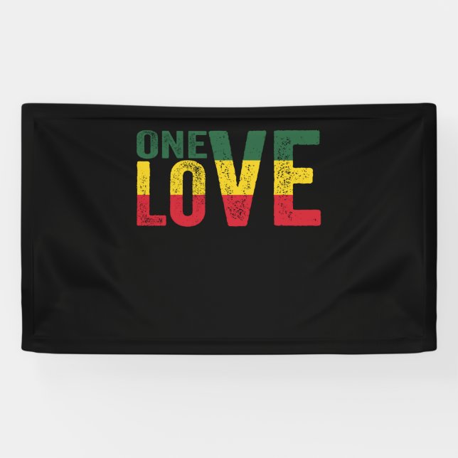 Eine Liebe Jamaican Rasta Reggae Banner (Horizontal)