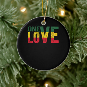 Eine Liebe Jamaican Rasta Reggae Keramik Ornament