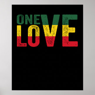 Eine Liebe Jamaican Rasta Reggae Poster