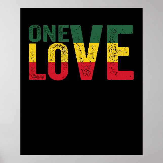 Eine Liebe Jamaican Rasta Reggae Poster (Vorne)