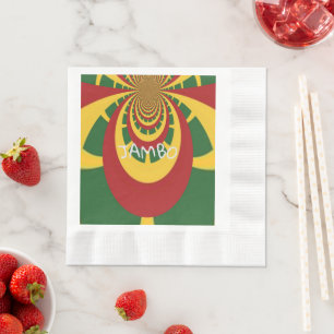 Eine Liebe Jambo Hakuna Matata Jamaika Rasta Farbe Serviette