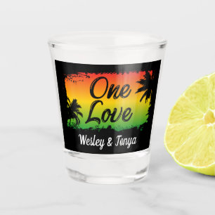 Eine Liebe karibische Hochzeit Schnapsglas